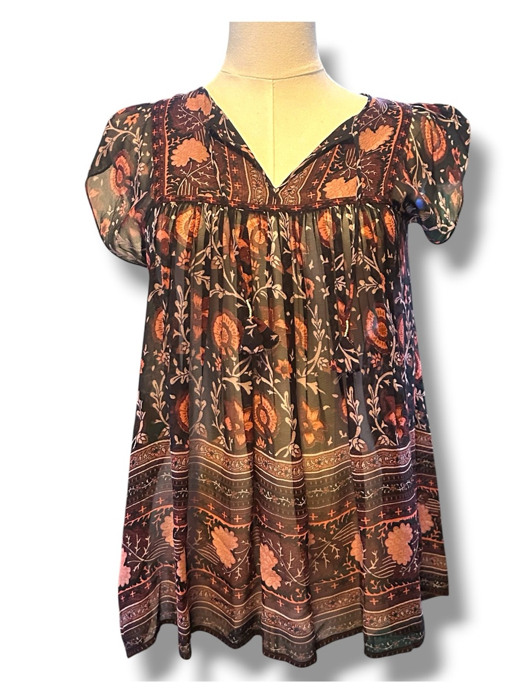 Ullla Johnson Size 2 Short Sleeve Silk Top